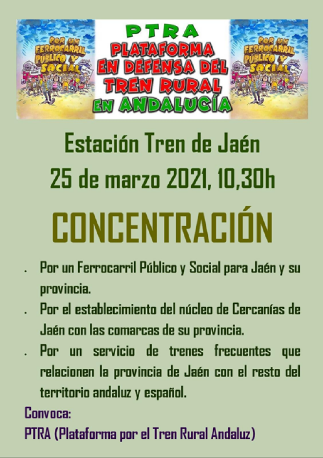 Acciones de protestas públicas en Jaén ante la nefasta situación para la movilidad en la Provincia