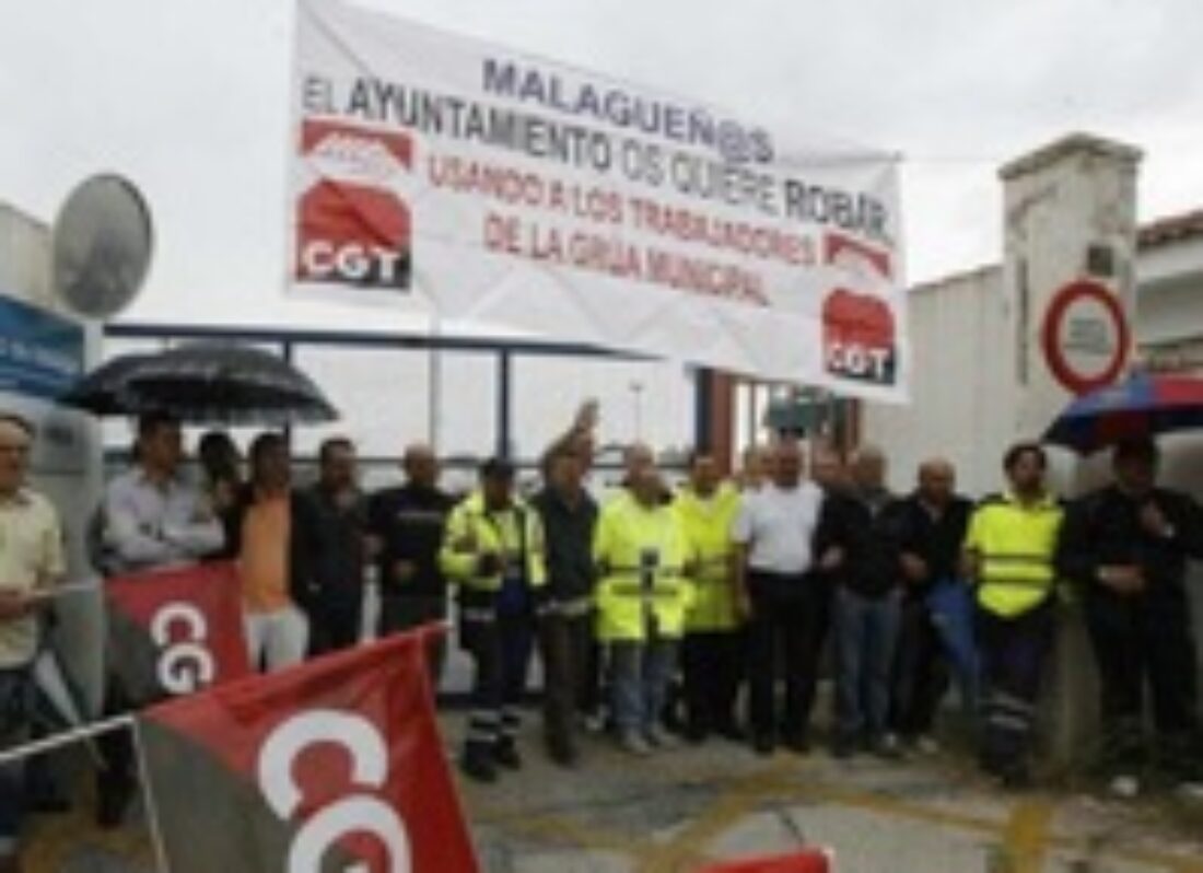 19 mayo, Málaga : Cuarta jornada de huelga en la Grúa Municipal