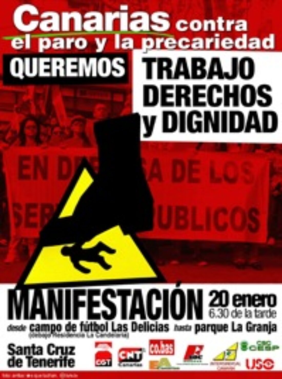 20 enero, Tenerife : Manifestación «Canarias contra el paro y la precariedad»