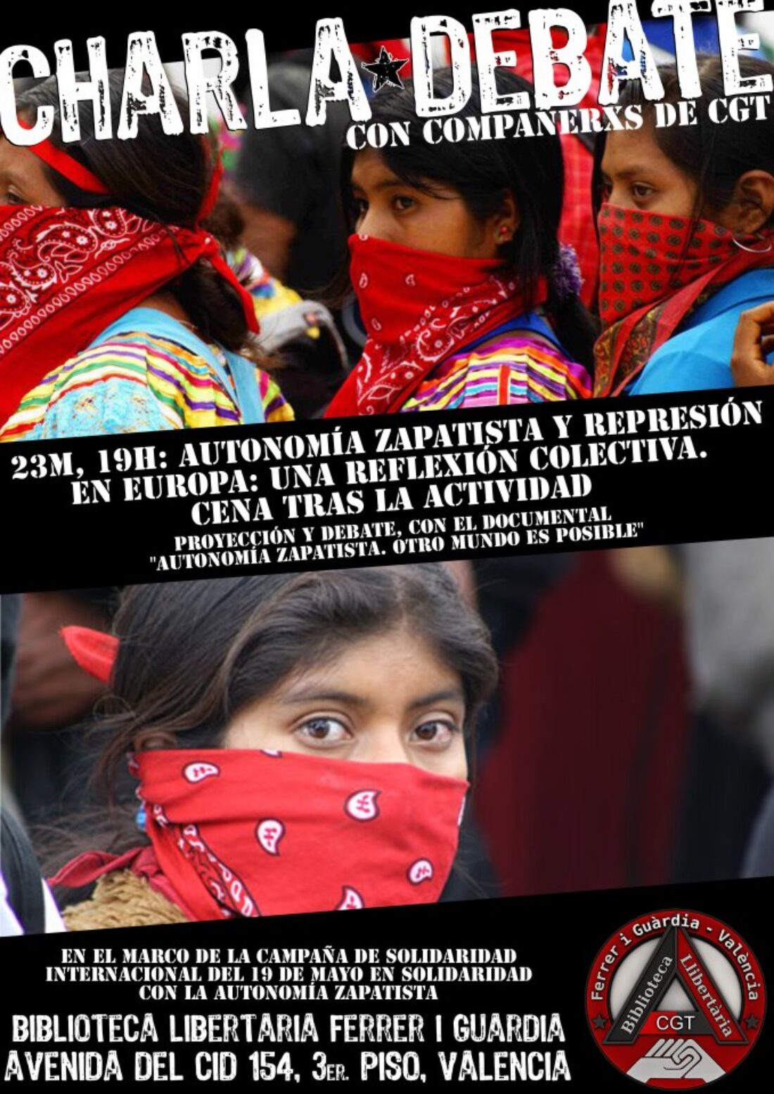 Valencia: Charla-debate ’Autonomía zapatista y represión en Europa: Una reflexión colectiva’‏