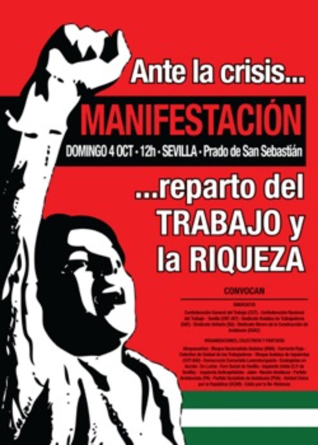 4 octubre, Sevilla : Manifestación «Ante la Crisis, Reparto del Trabajo y la Riqueza»