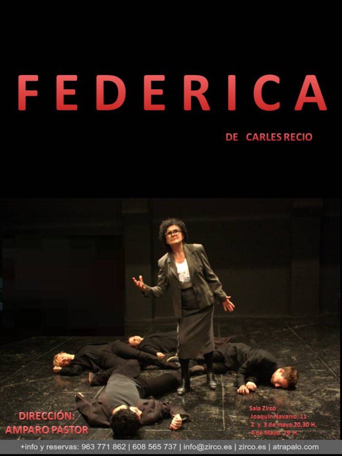 2, 3 y 4 mayo Valencia: Obra teatral «Federica» de Carles Recio