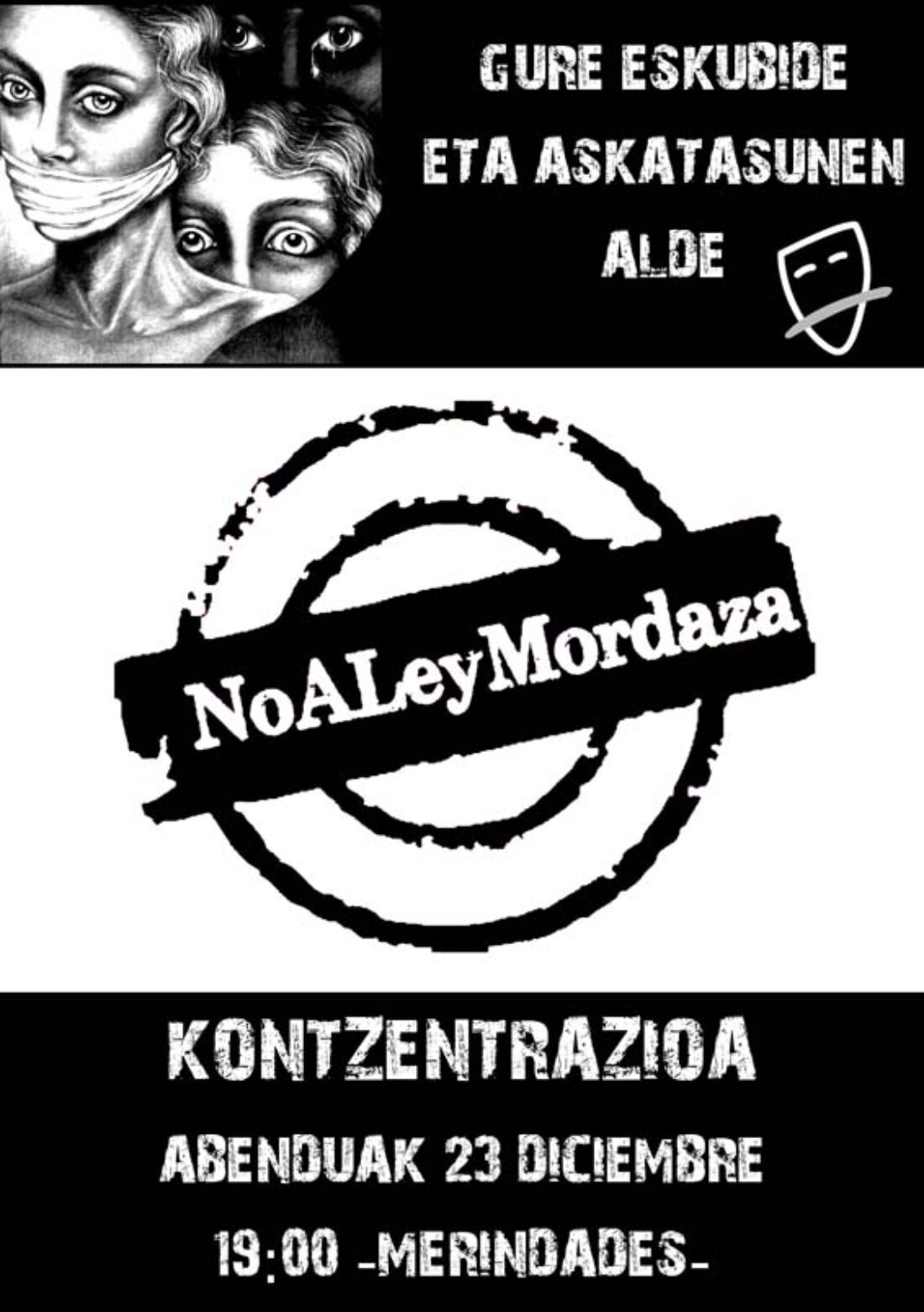 23-D: Concentración contra la Ley Mordaza en Pamplona-Iruñea