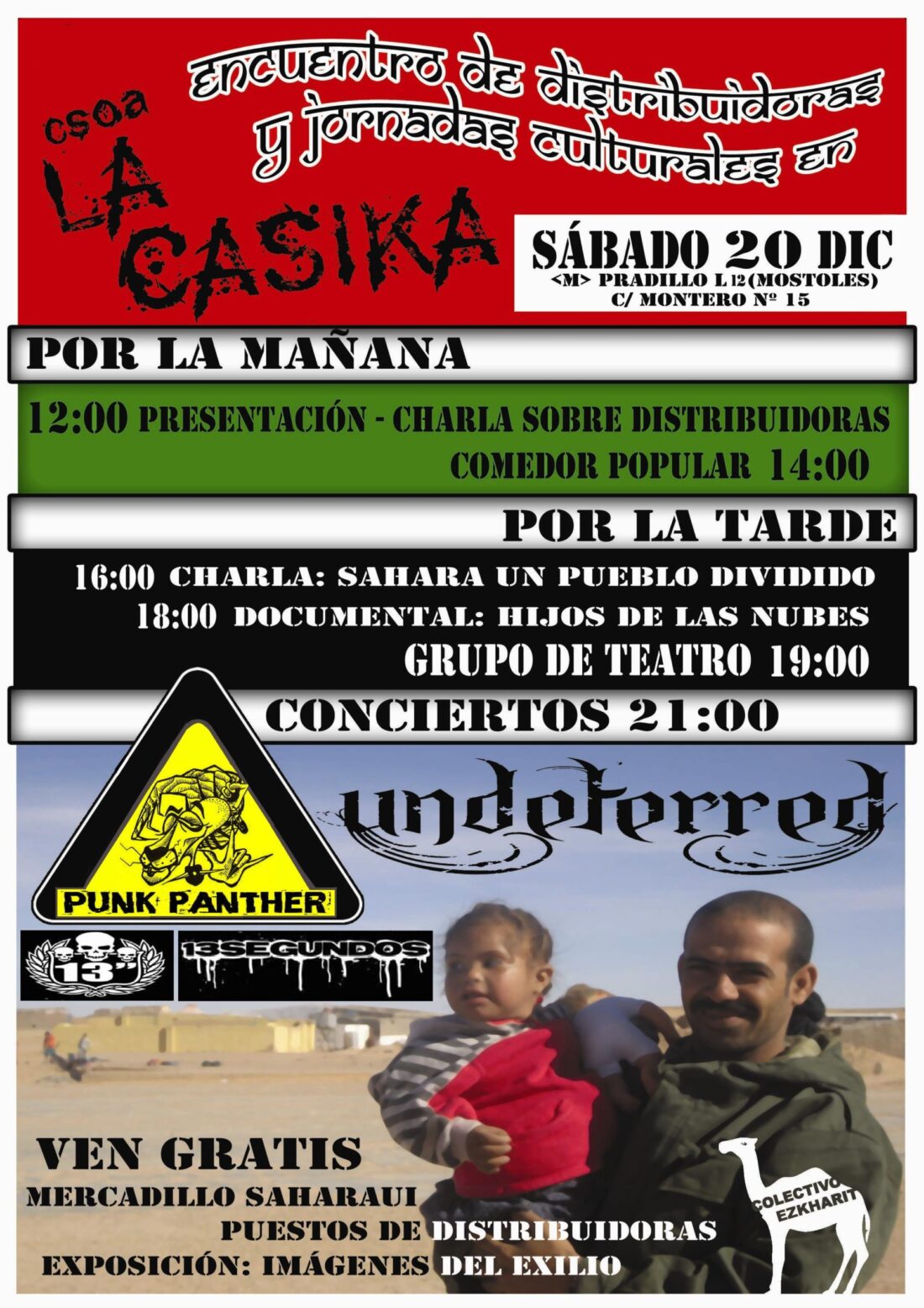 Móstoles, CSOA La Casika, sábado 20 : Jornadas Saharauis + Concierto Punk Panther