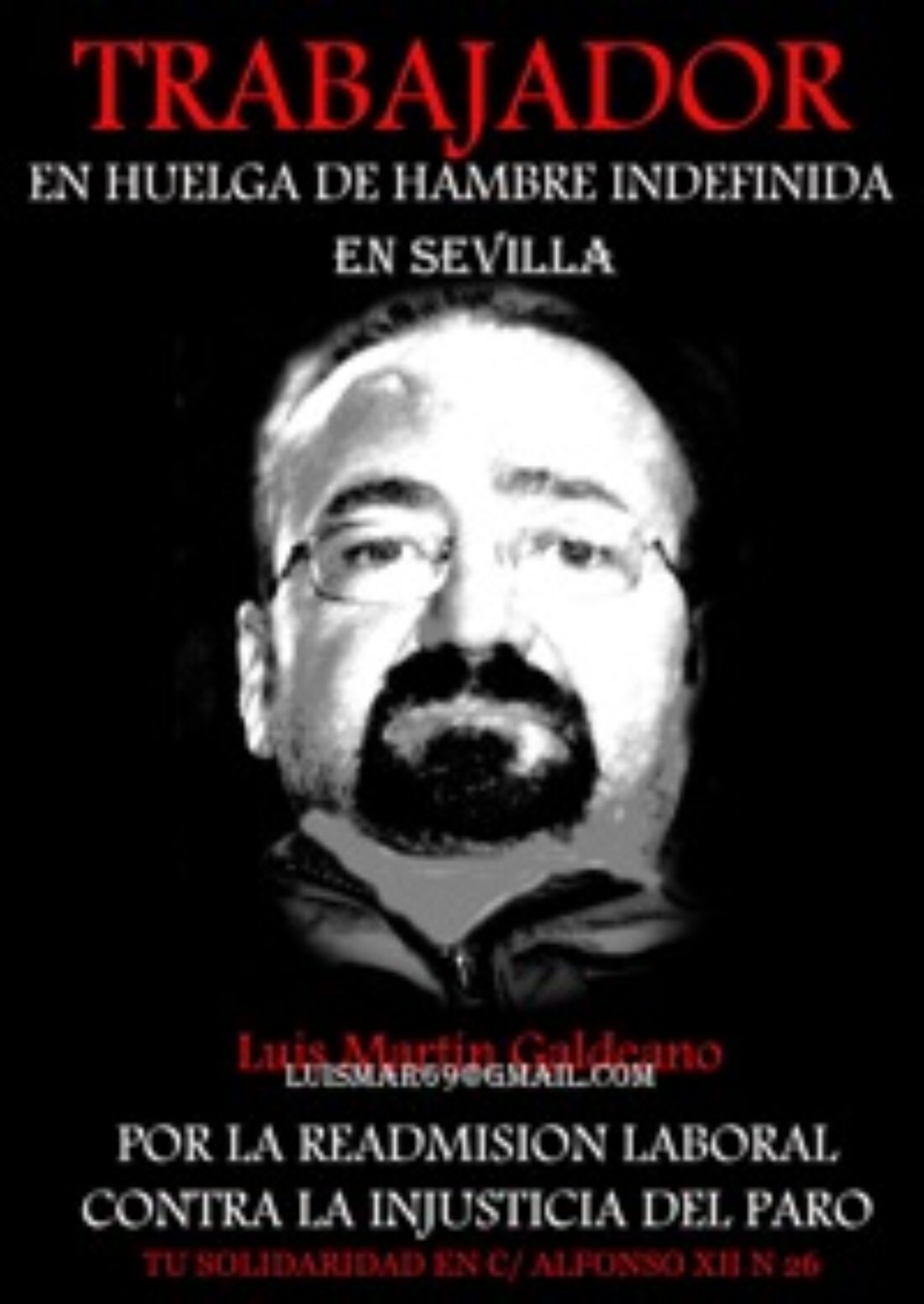 16 dic, Almería : Concentración en apoyo al trabajador de Egmasa despedido en huelga de hambre
