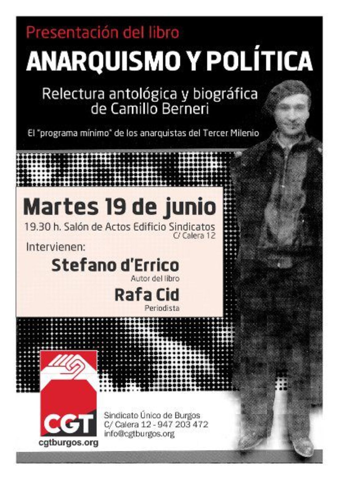 Burgos: Presentación del libro “ANARQUISMO Y POLÍTICA”, por su autor, Stefano D’Errico