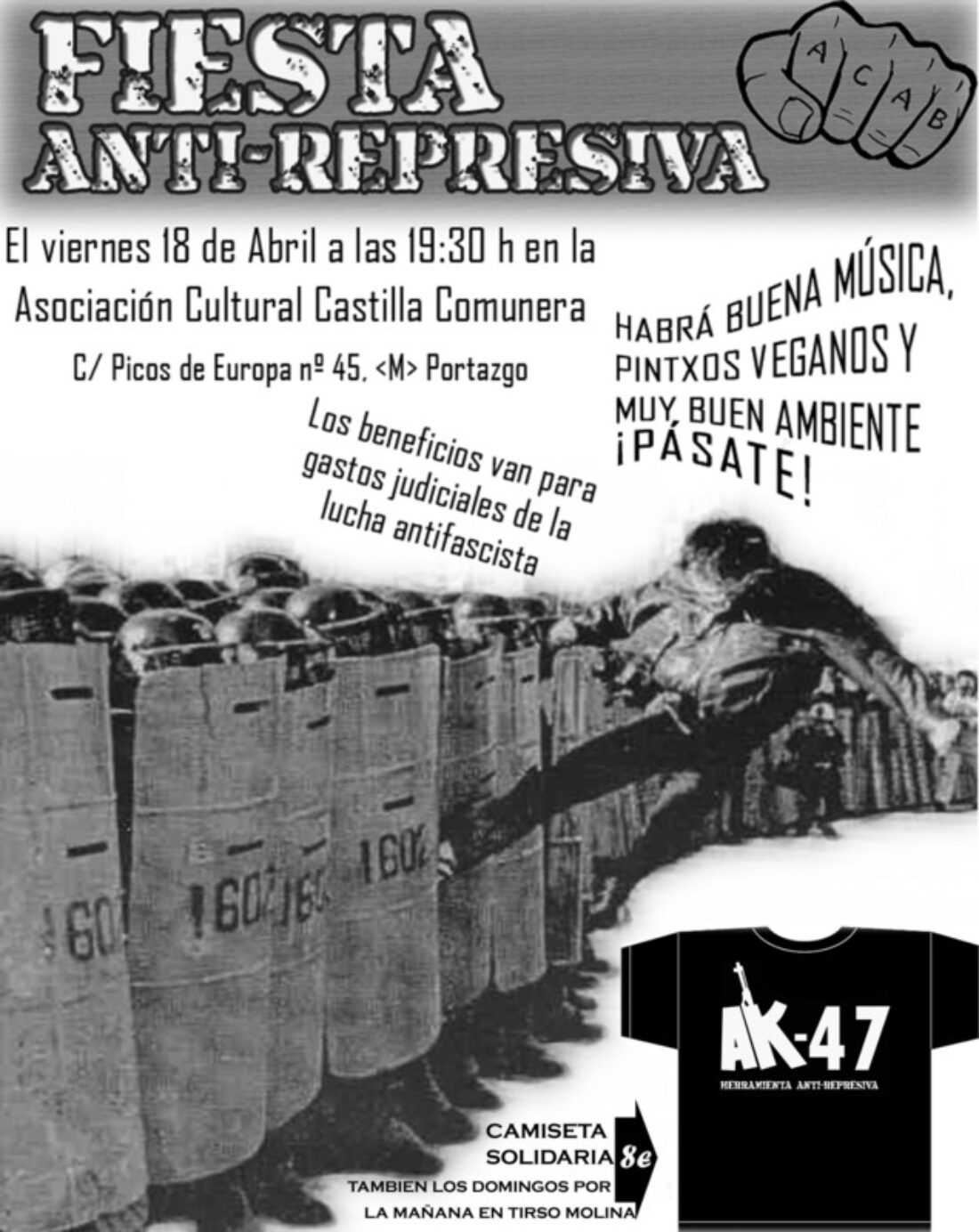 Vallekas, viernes 18 de abril : fiesta antirrepresiva