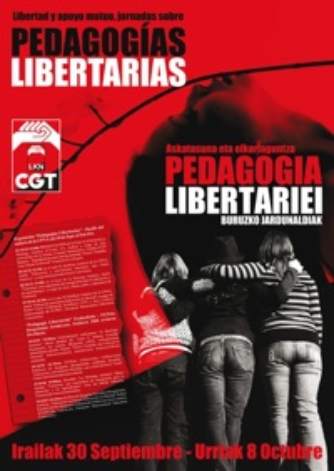 30 setp-8 octubre, Iruñea : Jornadas sobre Pedagogías Libertarias