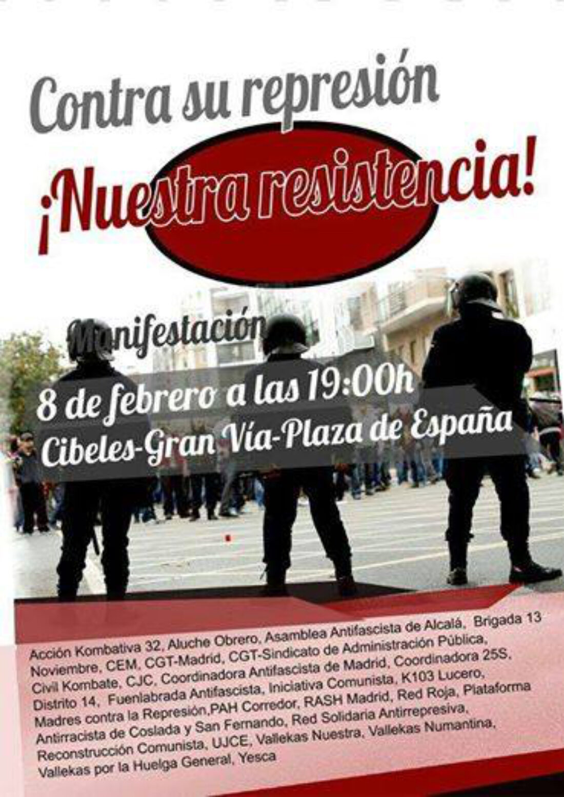 Madrid. Manifestación «Contra su represión, nuestra resistencia»