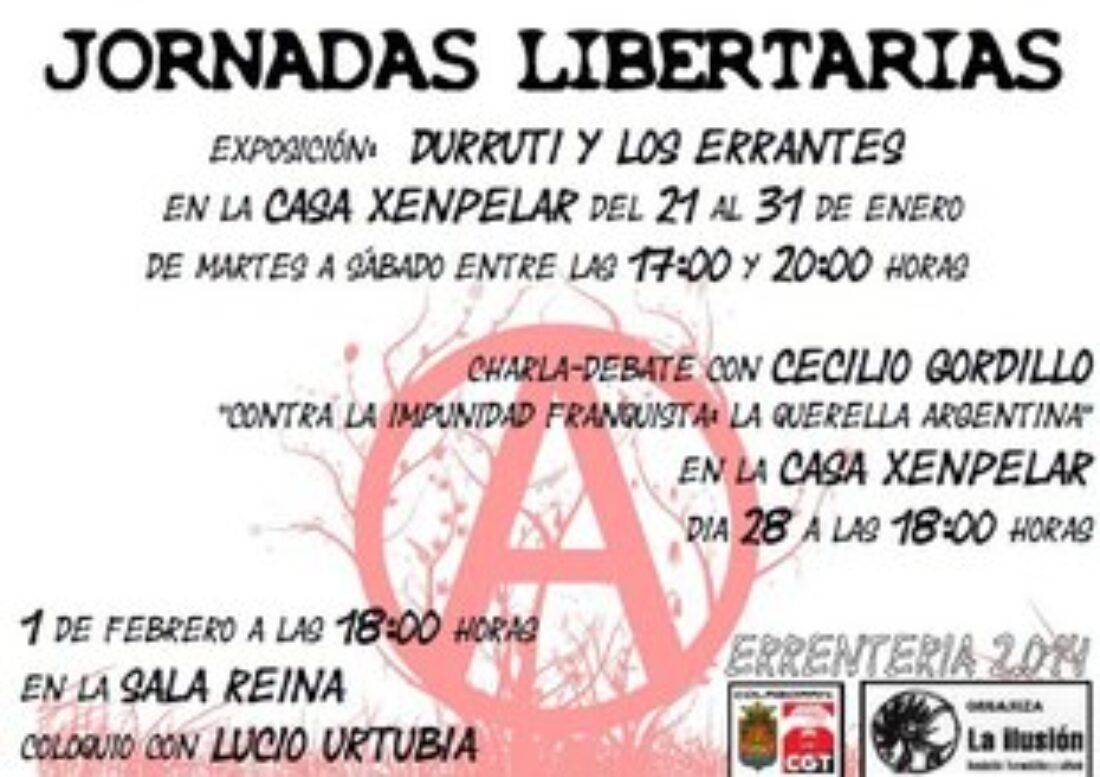 Jornadas Libertarias en Errenterria. Del 21 de enero al 1 de febrero