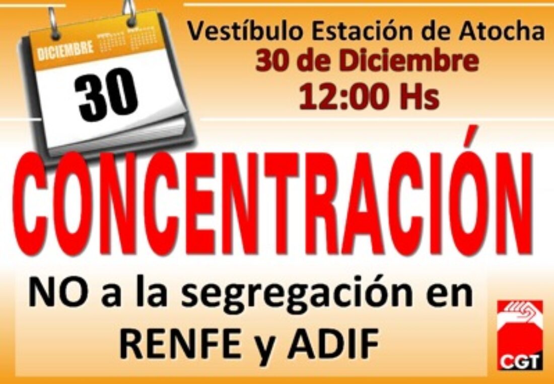 CGT mantiene la huelga del 30 de diciembre en Renfe-Adif