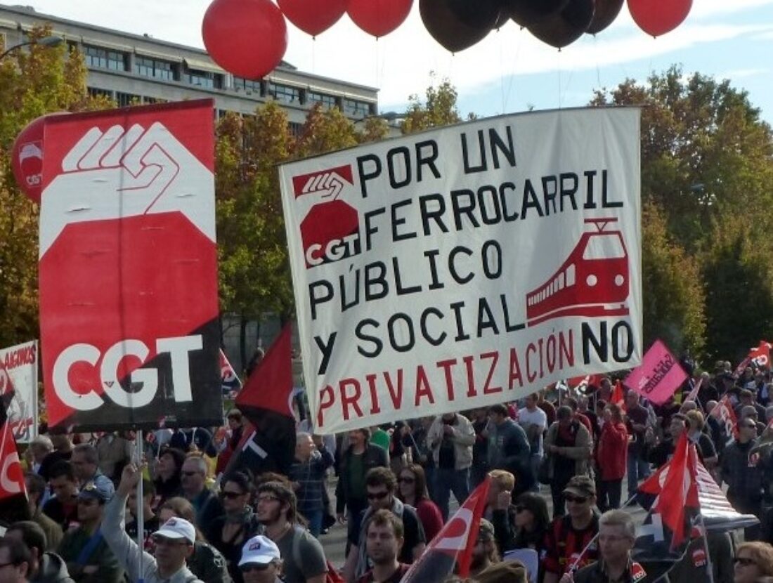 CGT convoca una concentración en la Estación de trenes de Sagunto en defensa del ferrocarril público