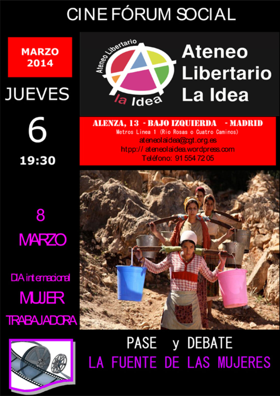 Cinefórum Social en Ateneo Libertario «La Idea»: Día Internacional de la Mujer Trabajadora
