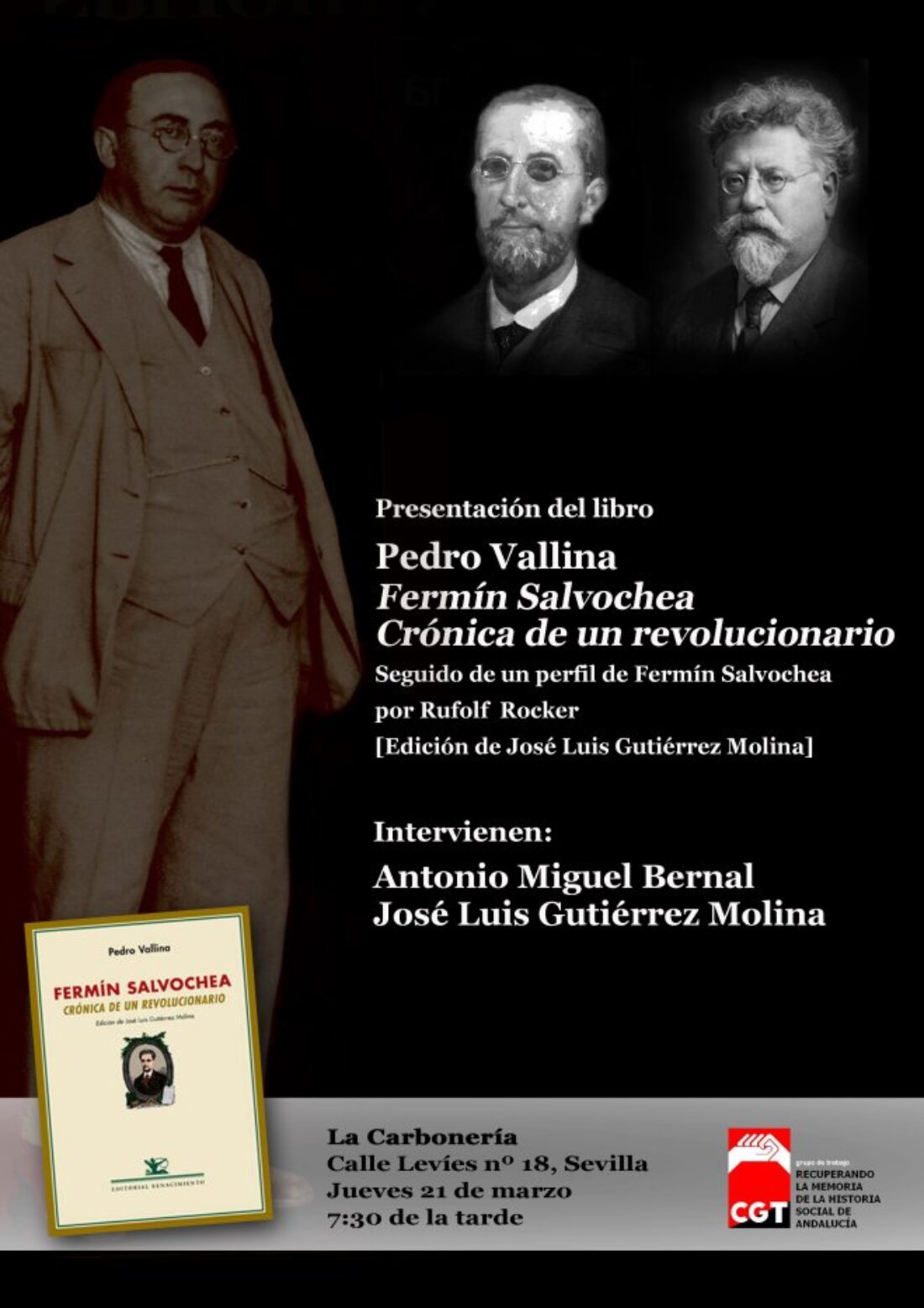 Presentacion del libro «Fermín Salvochea. Crónica de un Revolucionario» de Pedro Vallina