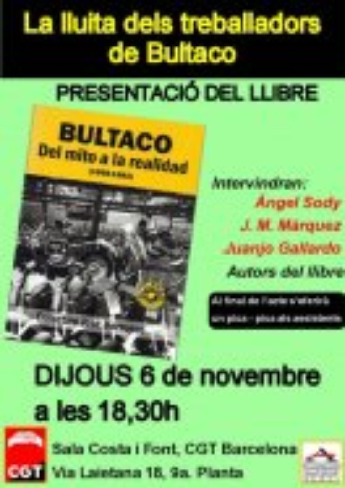 6-N: Presentación del libro «BULTACO: Del mito a la realidad (1958-1983)» en Barcelona