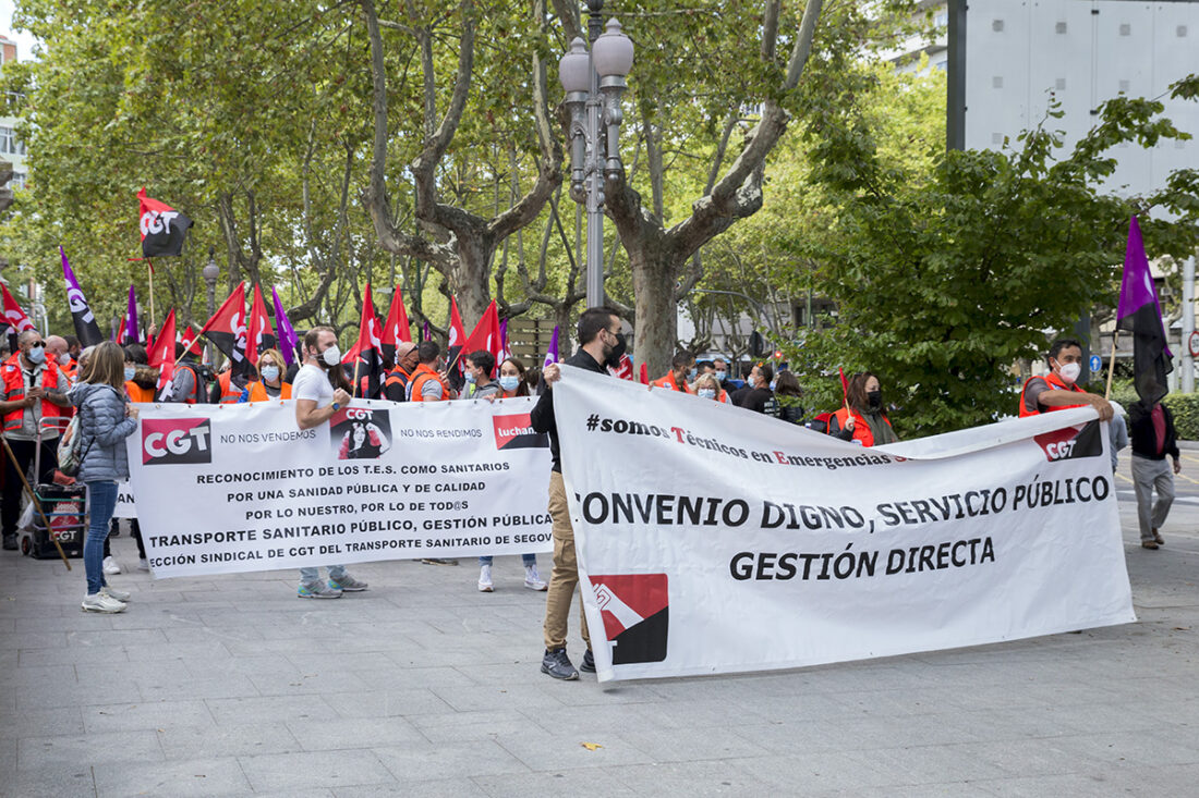 Manifestación de Trabajadores del Transporte Sanitario en Valladolid
