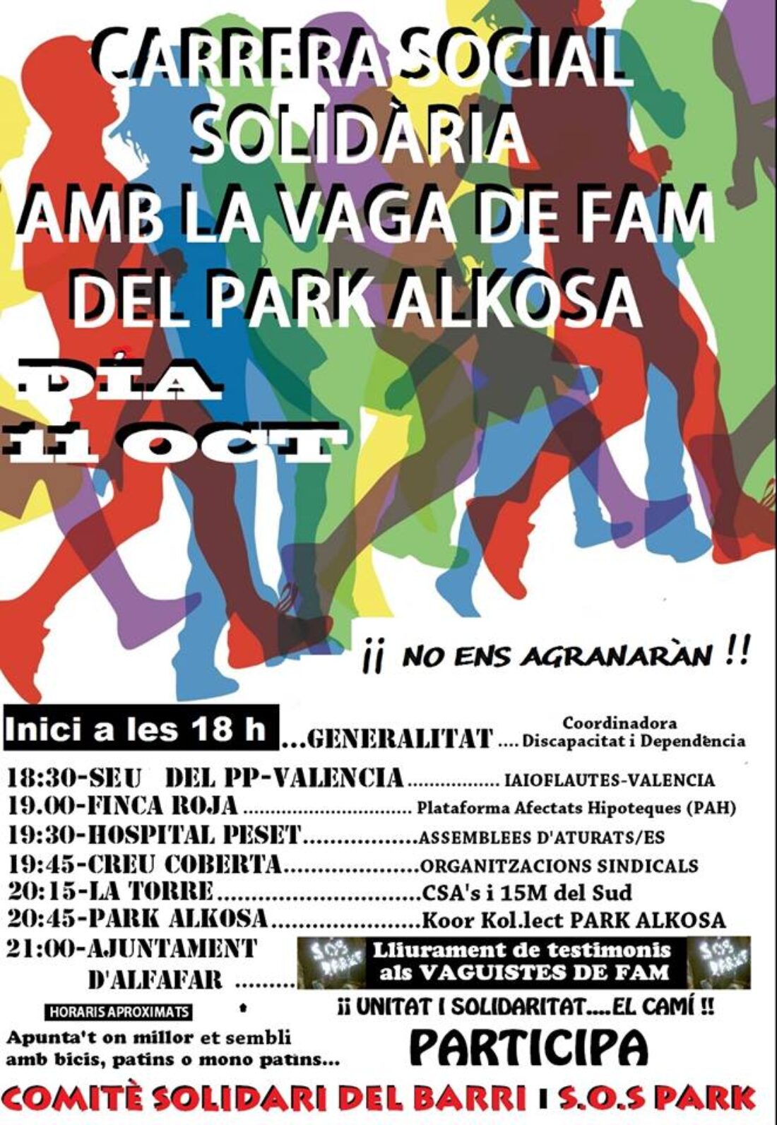 11-O: Carrera social solidaria con la huelga de hambre del Park Alkosa