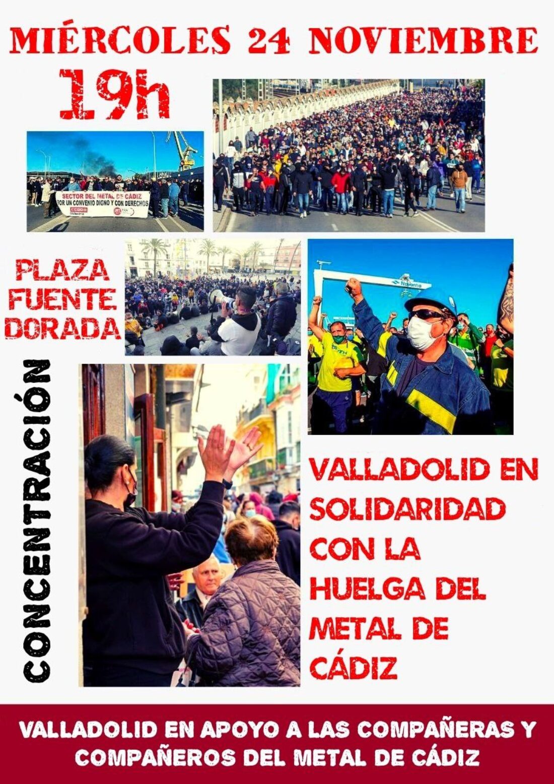CGT realiza un llamamiento a la sociedad para que respalde y participe en las movilizaciones de apoyo a los trabajadores del Metal en Cádiz
