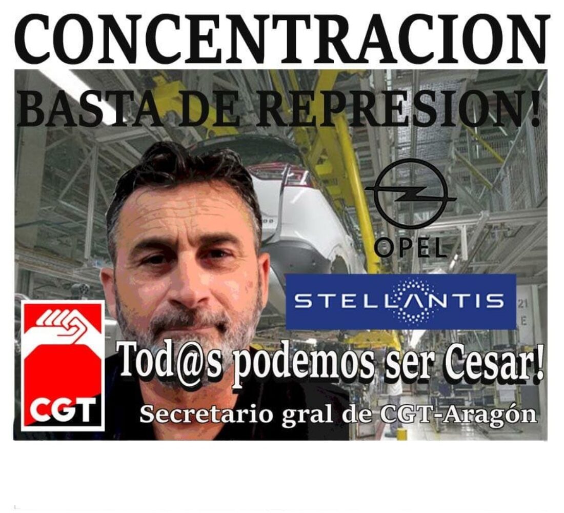 Movilizaciones ante el despido del secretario general de CGT Aragón – La Rioja