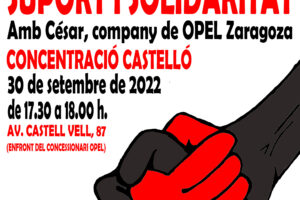 CGT se concentrará en Castelló contra la represión sindical