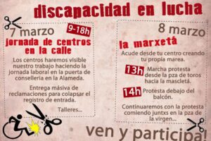 7 y 8 marzo Valencia: Jornadas reivindicativas Discapacidad en lucha