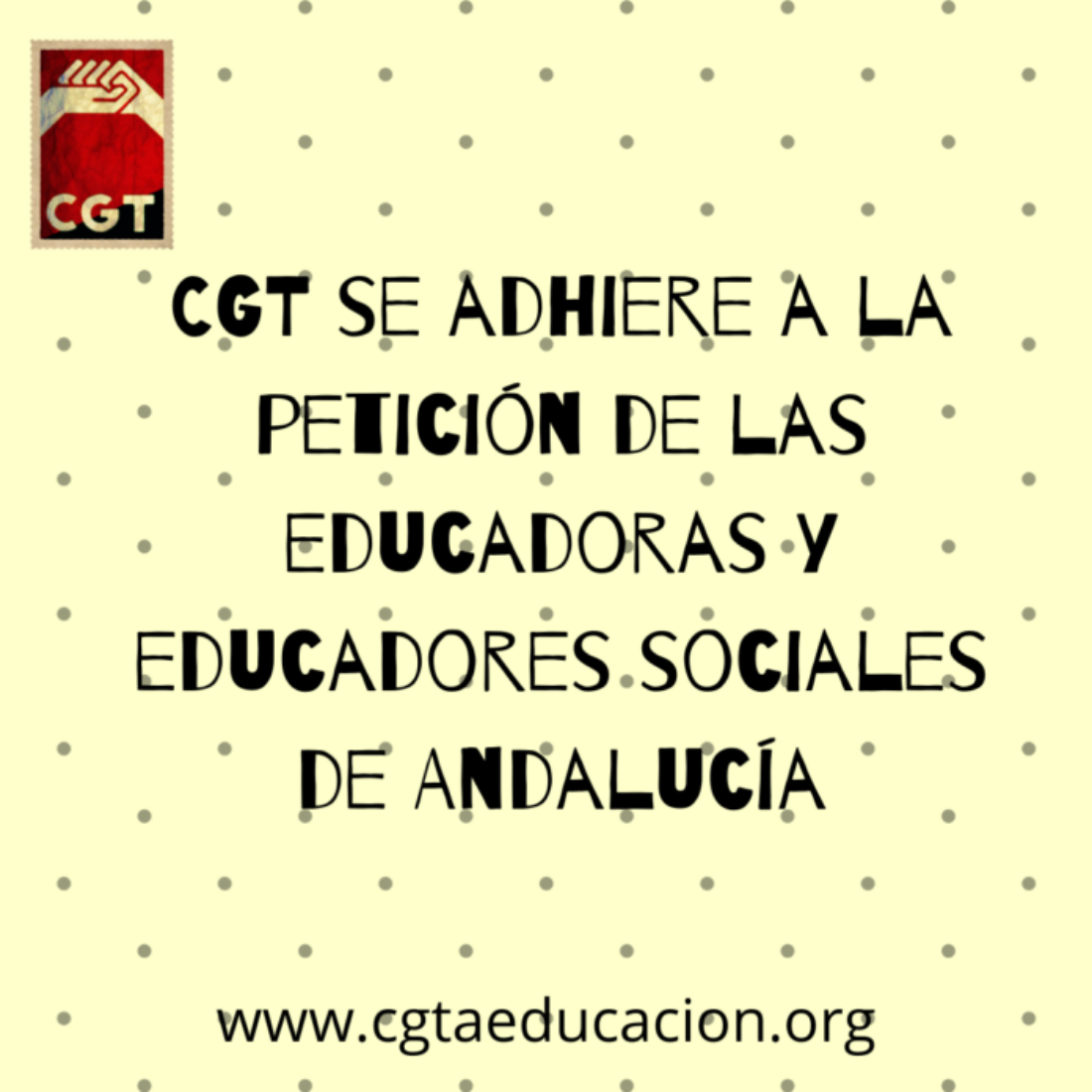 CGT se adhiere a la petición de las educadoras y educadores sociales de Andalucía