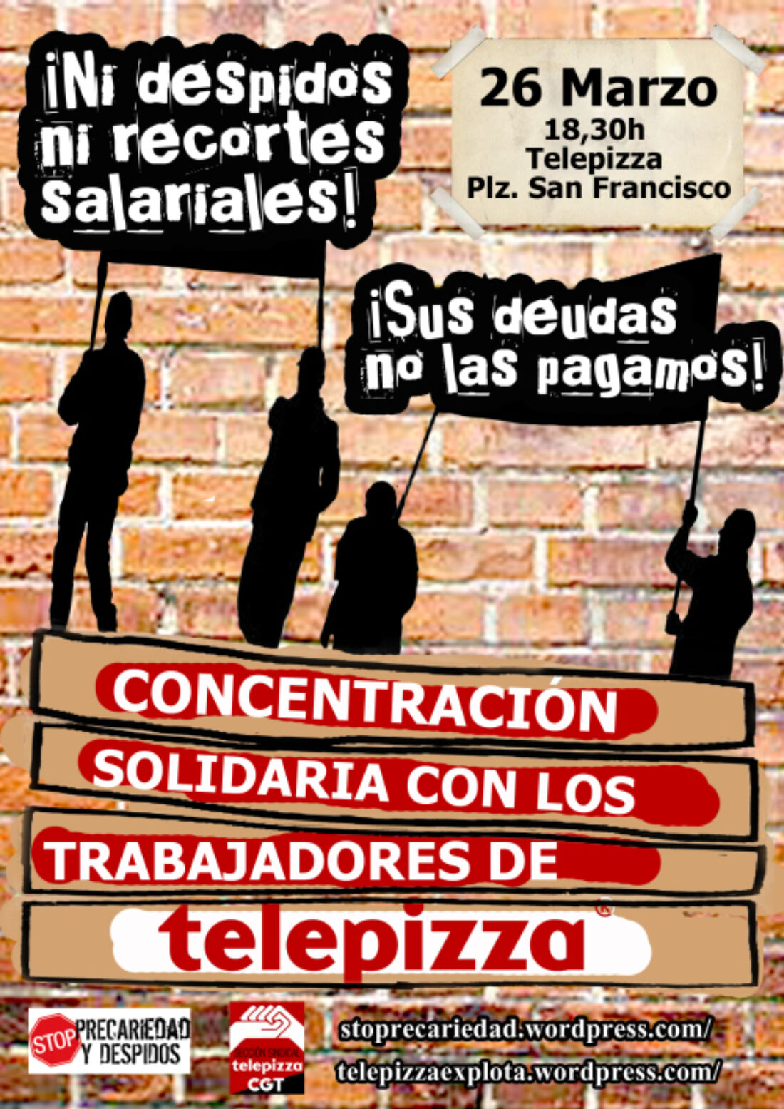 26Marzo: concentración solidaria en apoyo a l@s trabajadores de Telepizza