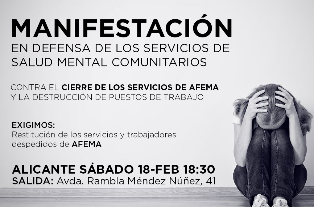 18-f Alicante: Manifestación en defensa de los servicios de salud mental comunitarios