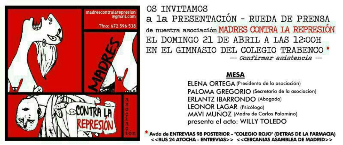 Presentación-Rueda de prensa de la asociación Madres contra la represión.