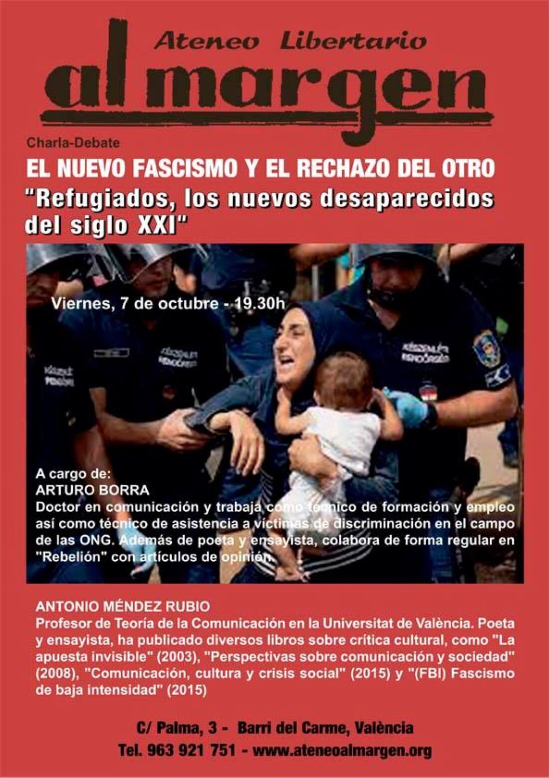 7-o Valencia: Charla “El nuevo fascismo y el rechazo del otro” en el Ateneo Libertario Al Margen
