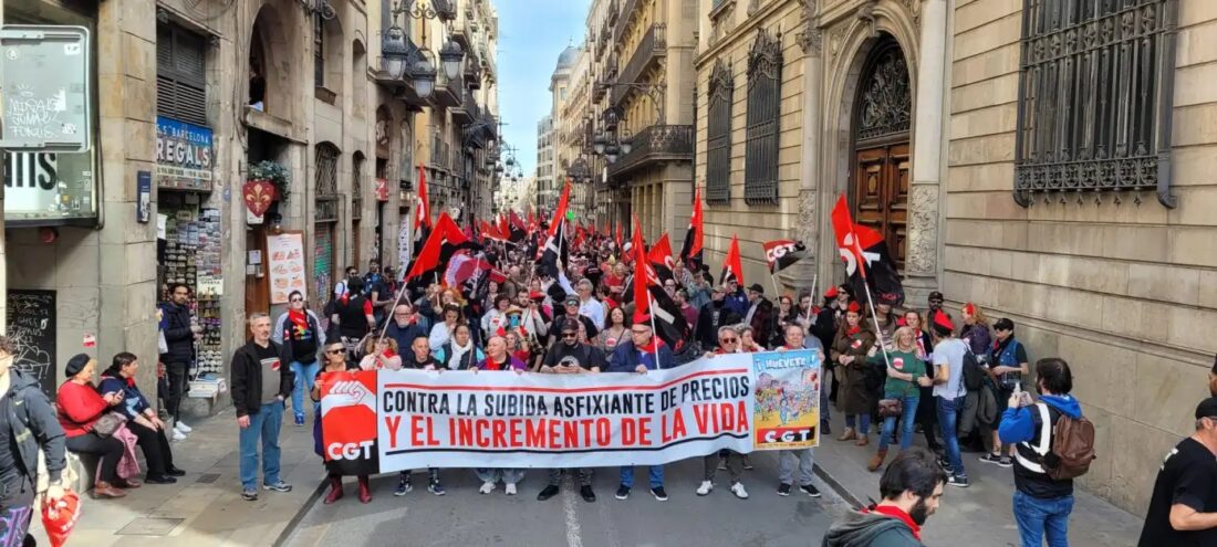 Manifestación estatal en Barcelona contra la subida asfixiante de los precios y la pérdida de poder adquisitivo