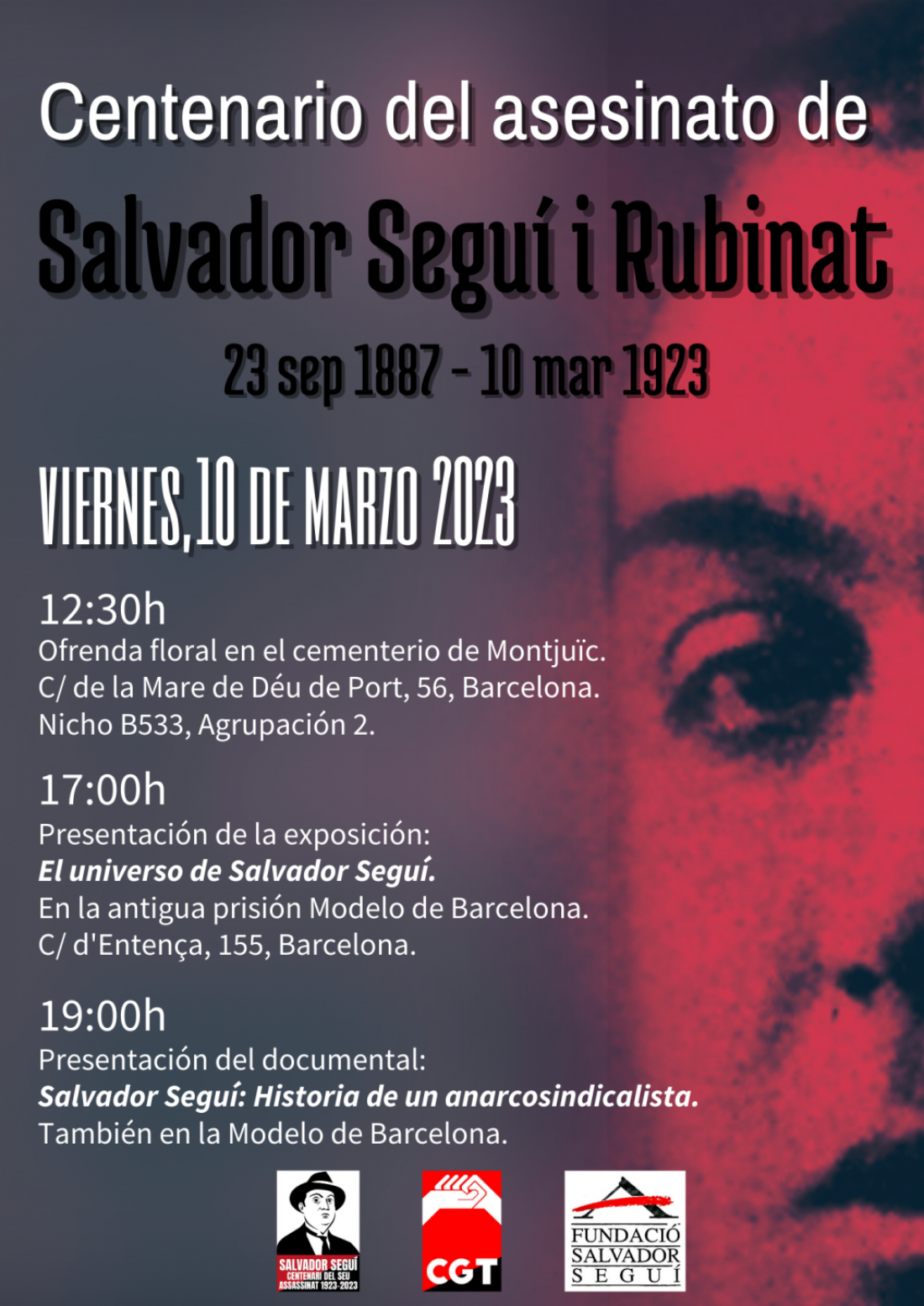 Actos conjuntos de la fundación Salvador Seguí y la CGT para el 10 marzo