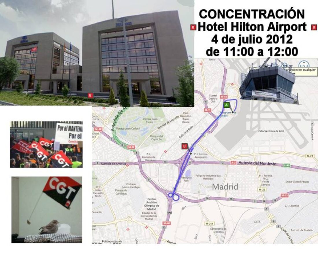 Madrid: Concentración frente al hotel Hilton Airport
