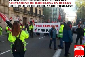 ¡La Huelga del 24 al 29 de abril en el Servicio de Limpieza Viaria de la ciudad de Barcelona puede provocar el caos!