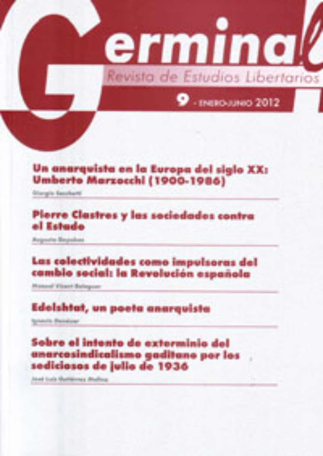 Madrid: Charla-presentación de Germinal nº9 – Revista de estudios libertarios