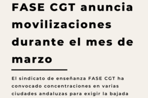 FASE CGT anuncia movilizaciones durante el mes de marzo