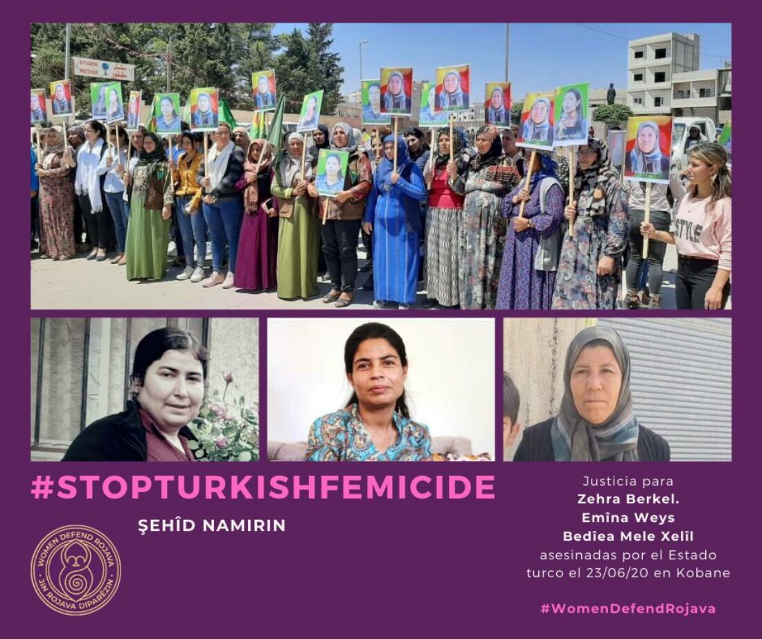 CGT condena y rechaza los asesinatos de las compañeras en lucha por parte de Turquía y señala el silencio cómplice de la Comunidad Internacional