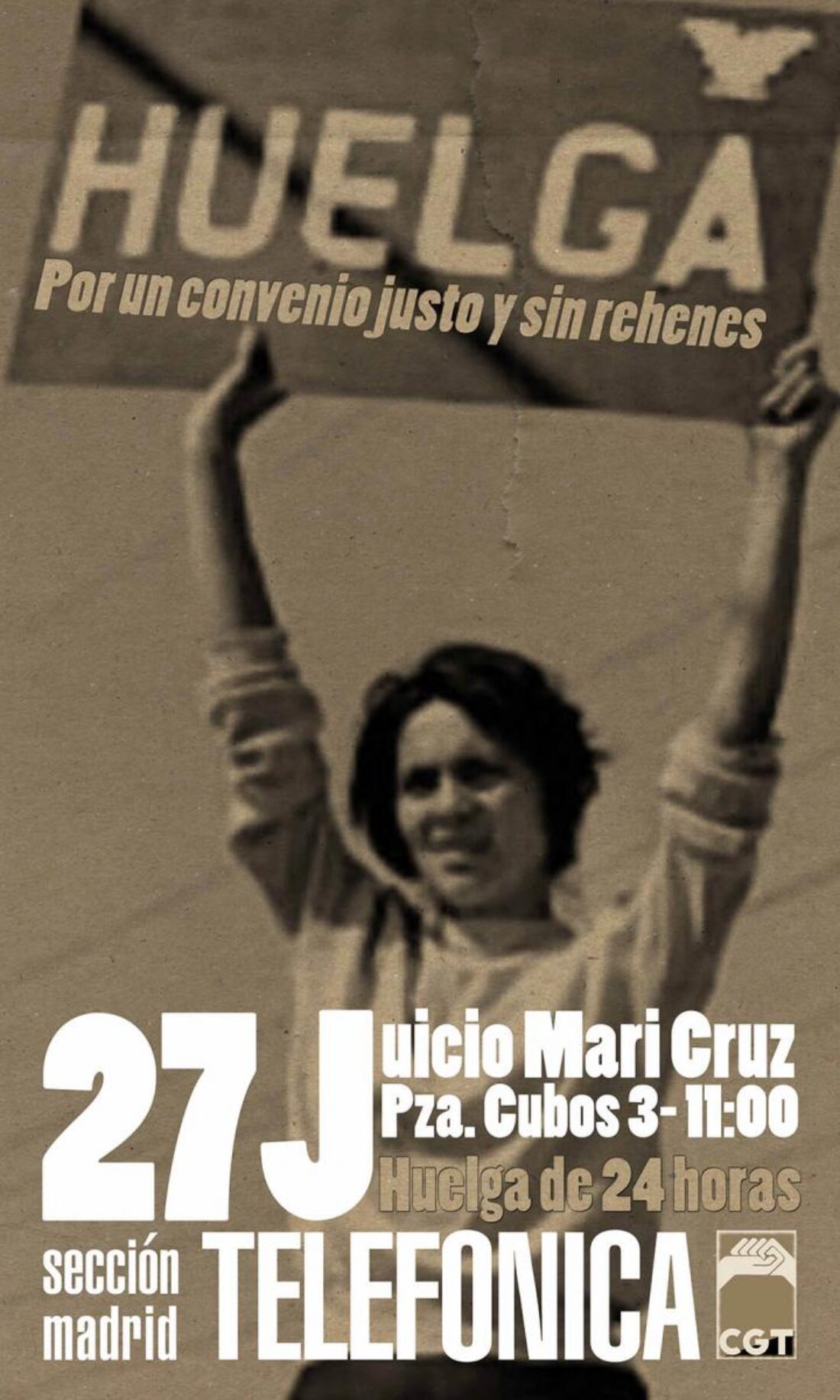 Telefónica 27 de Junio: ¡Huelga en Madrid por Mari Cruz!