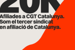 La CGT de Catalunya supera les 20.000 persones afiliades