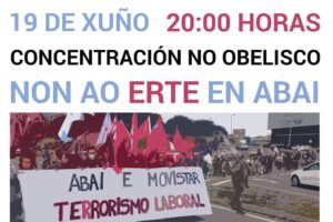 19-X: Concentración das/os traballadoras/os de ABAi no Obelisco da Coruña