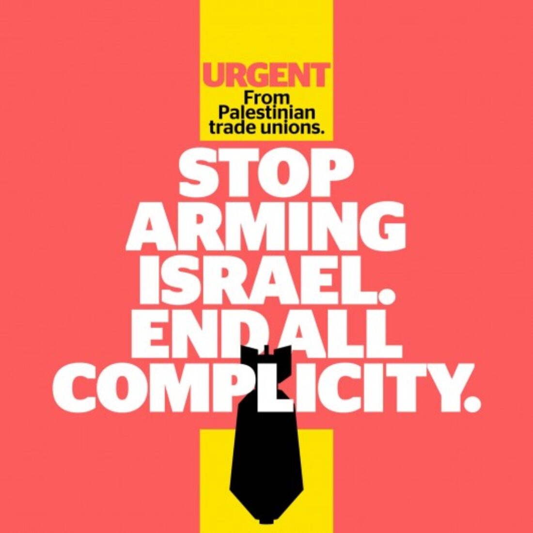 Llamamiento urgente de los sindicatos palestinos: Acabar con toda complicidad, dejar de armar a Israel