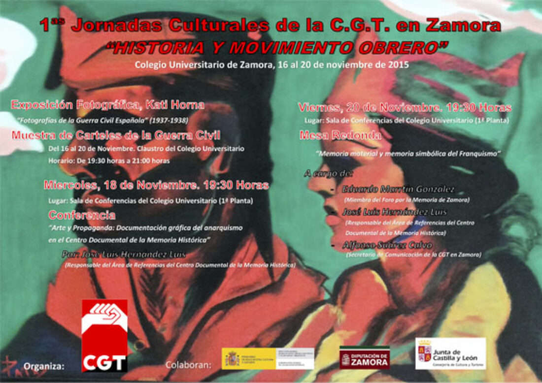 1as. Jornadas Culturales de la CGT en Zamora: «Historia y Movimiento Obrero»
