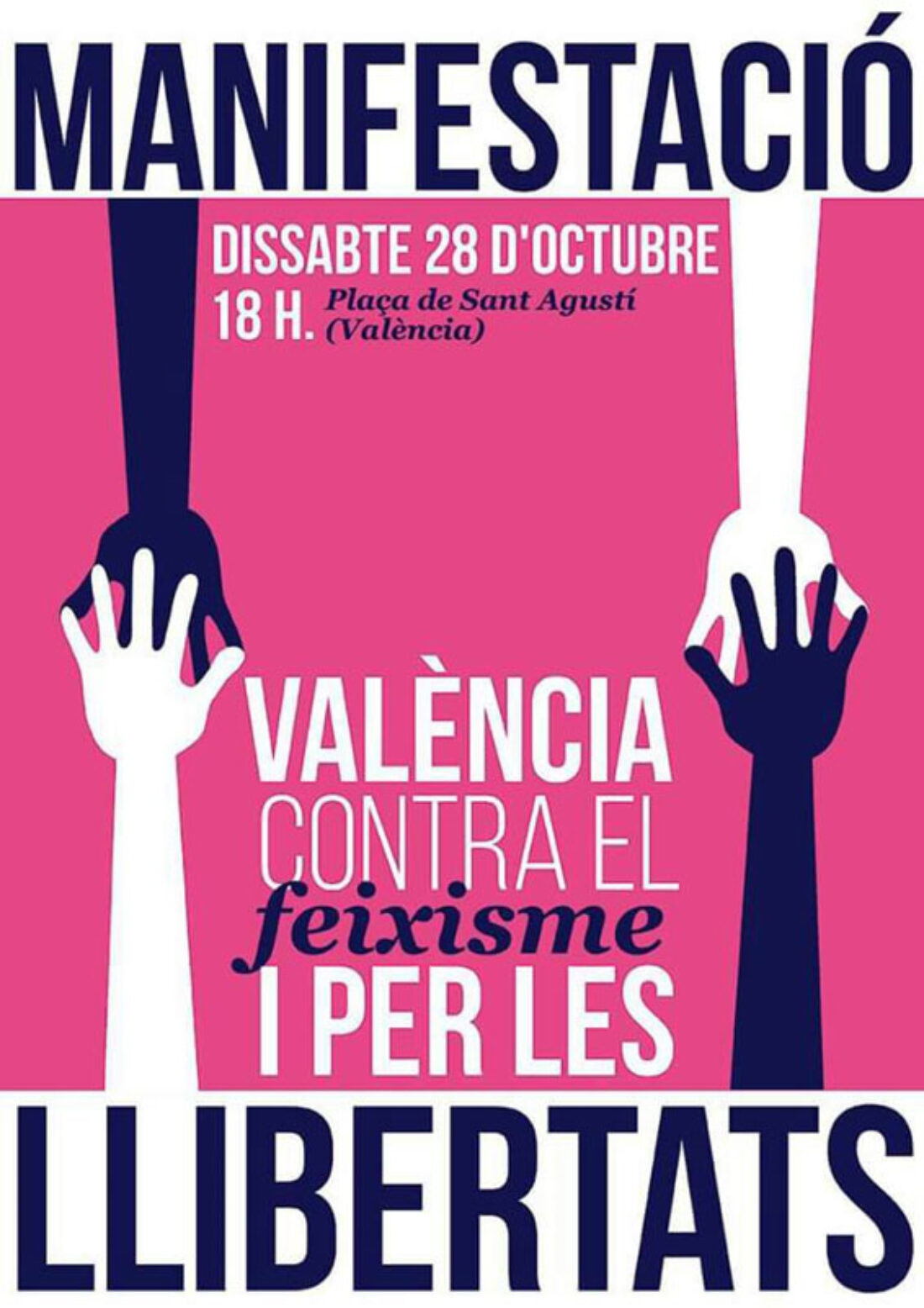 28-o: Manifestación en València contra el fascismo y por las libertades