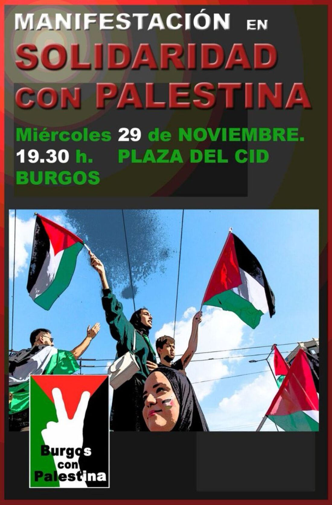 29-N: Manifestación en apoyo a Palestina en Burgos