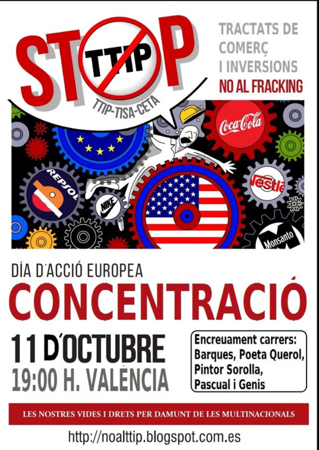 11-o Valencia: Concentración Stop TTIP y fracking