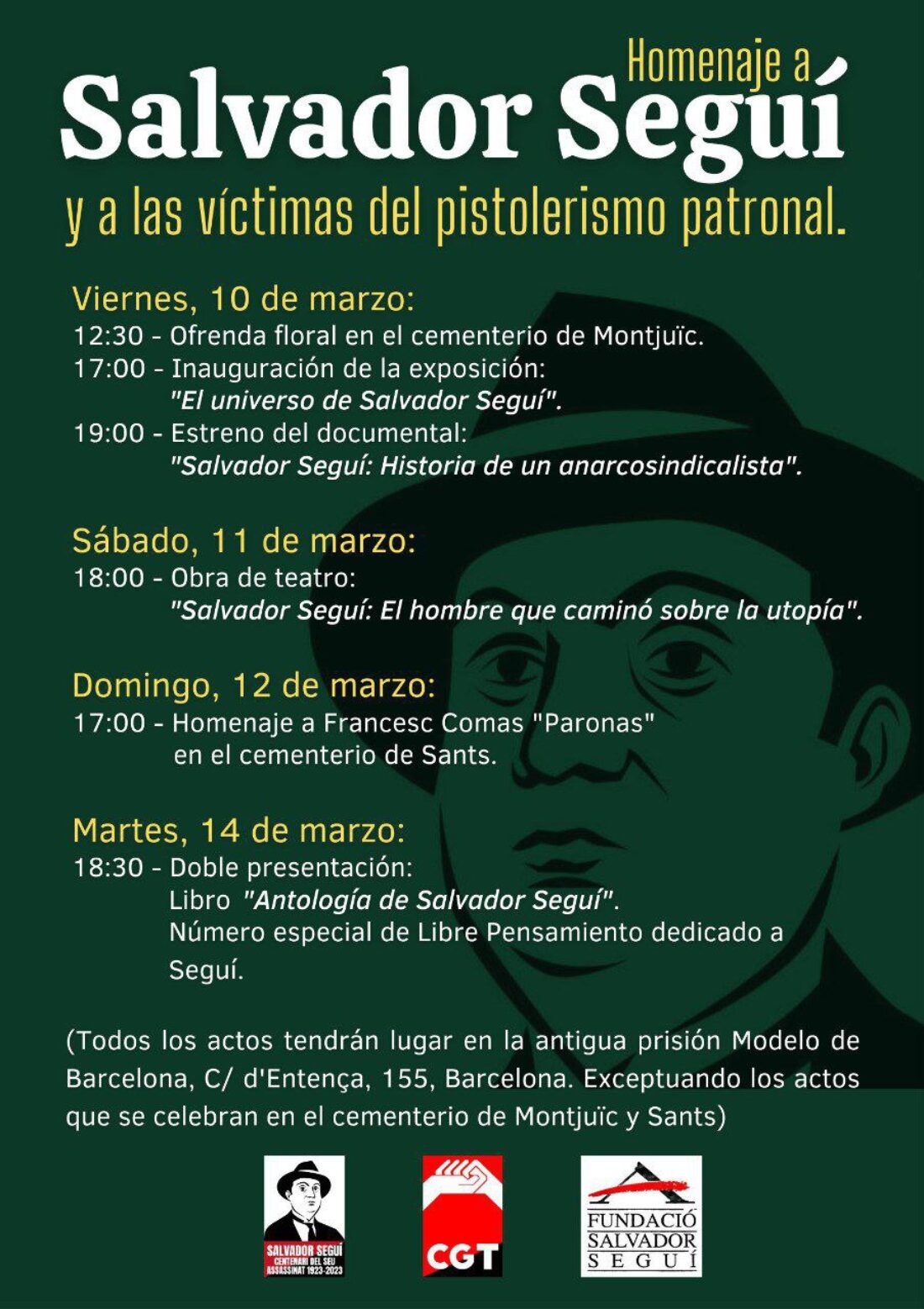 El próximo 10 de marzo se conmemora el centenario del asesinato de Salvador Seguí