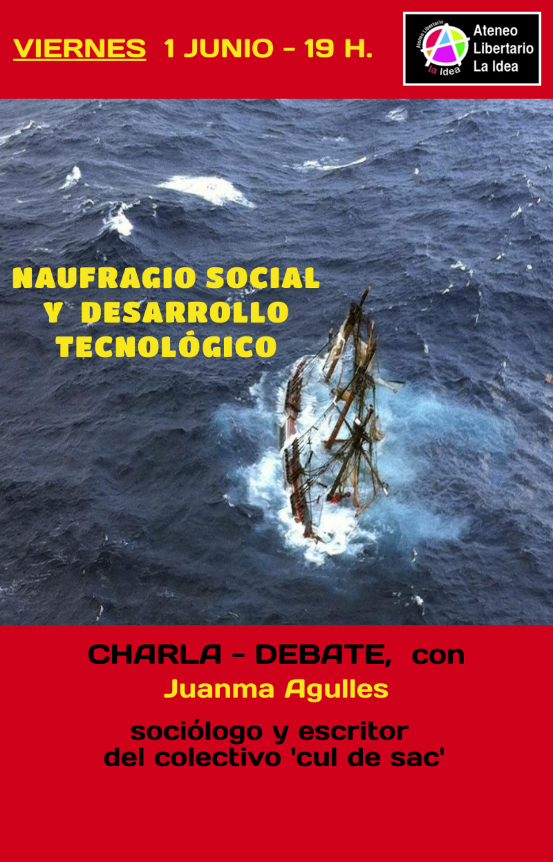 1-J: Charla -debate «Naufragio social y desarrollo tecnológico»