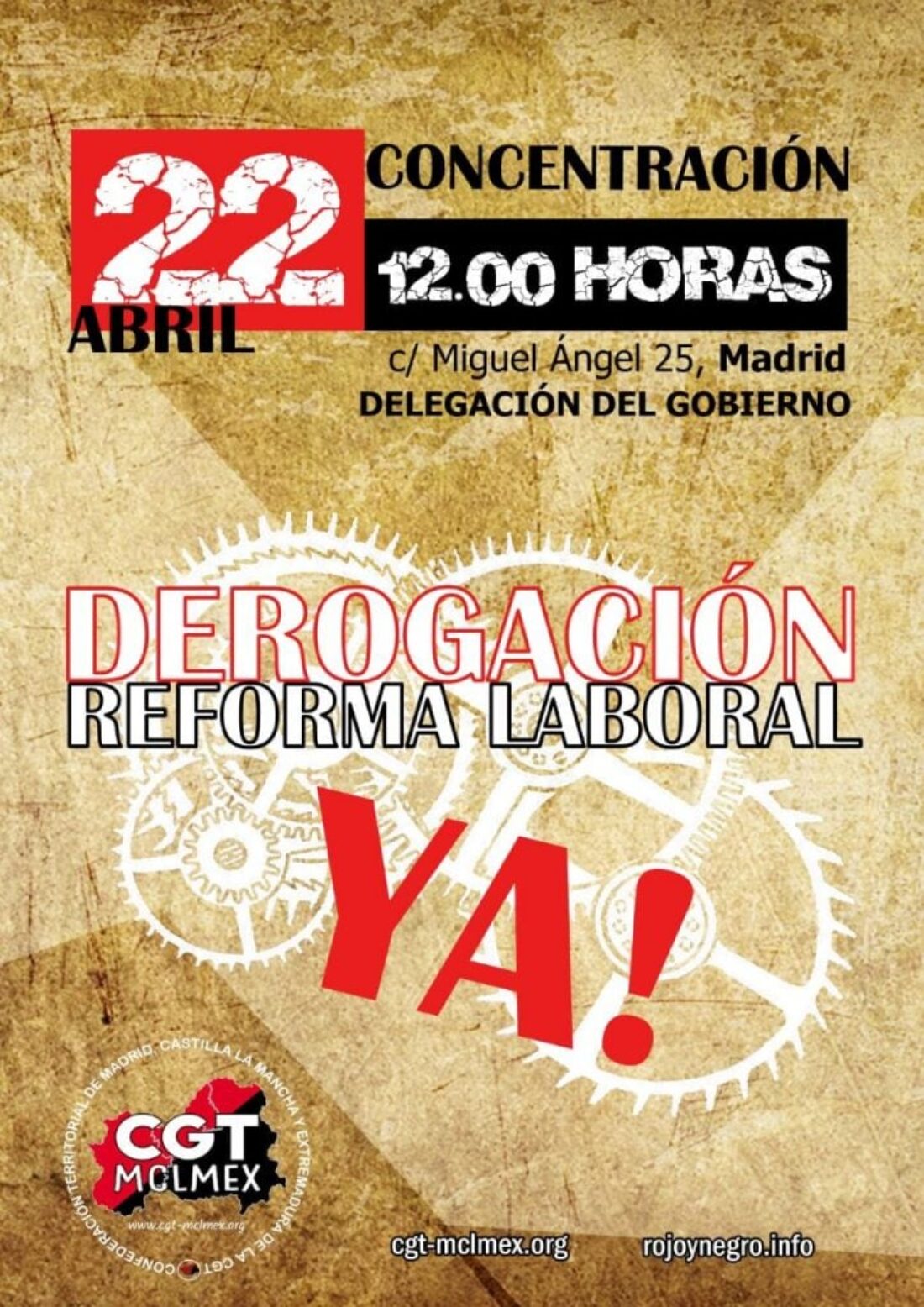 Concentración por la derogación de la Reforma Laboral en Madrid