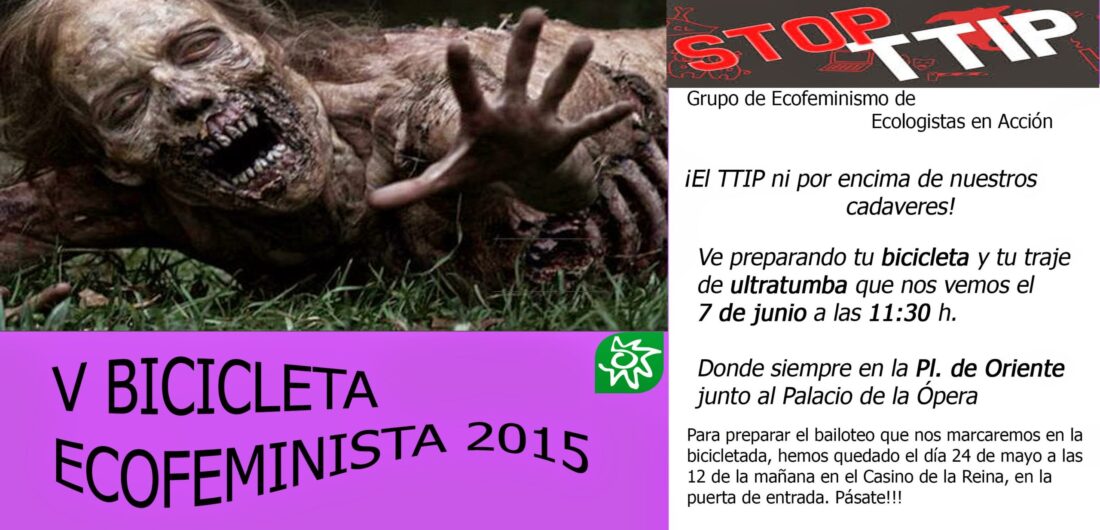 V Bicicletada ecofeminista por un Madrid sostenible contra el Tratado de Libre Comercio (TTIP)