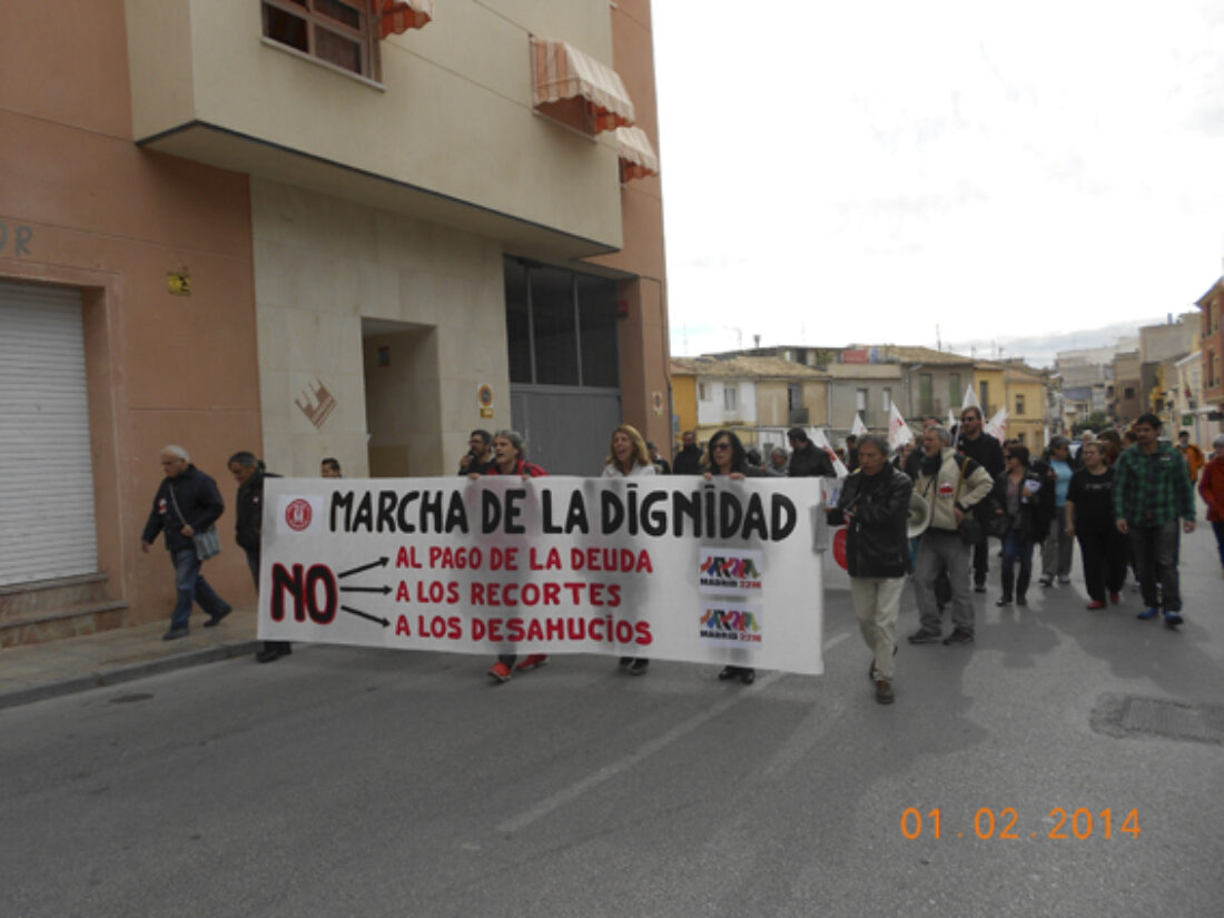 10M: El próximo lunes 10 de marzo a las 10.00h comenzará en Alicante la Marcha de la Dignidad